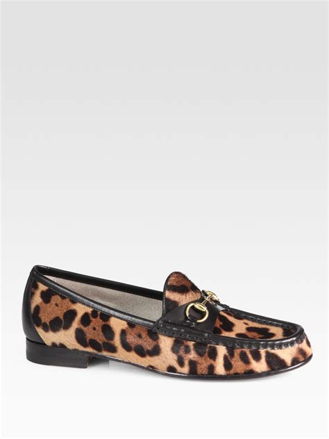 gucci grey leopard leather ponyhair print|Gucci Pony Hair Slip On 'Leopard Print' .